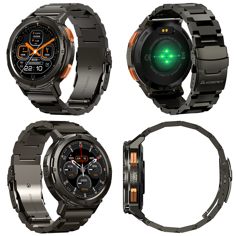 Kospet 22mm paslanmaz çelik katlanır toka kayışı