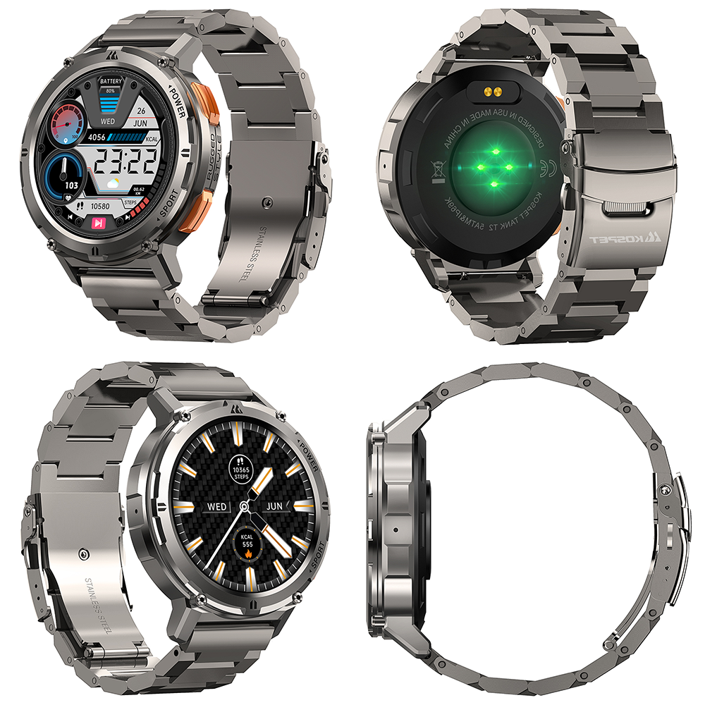 Kospet 22mm paslanmaz çelik katlanır toka kayışı