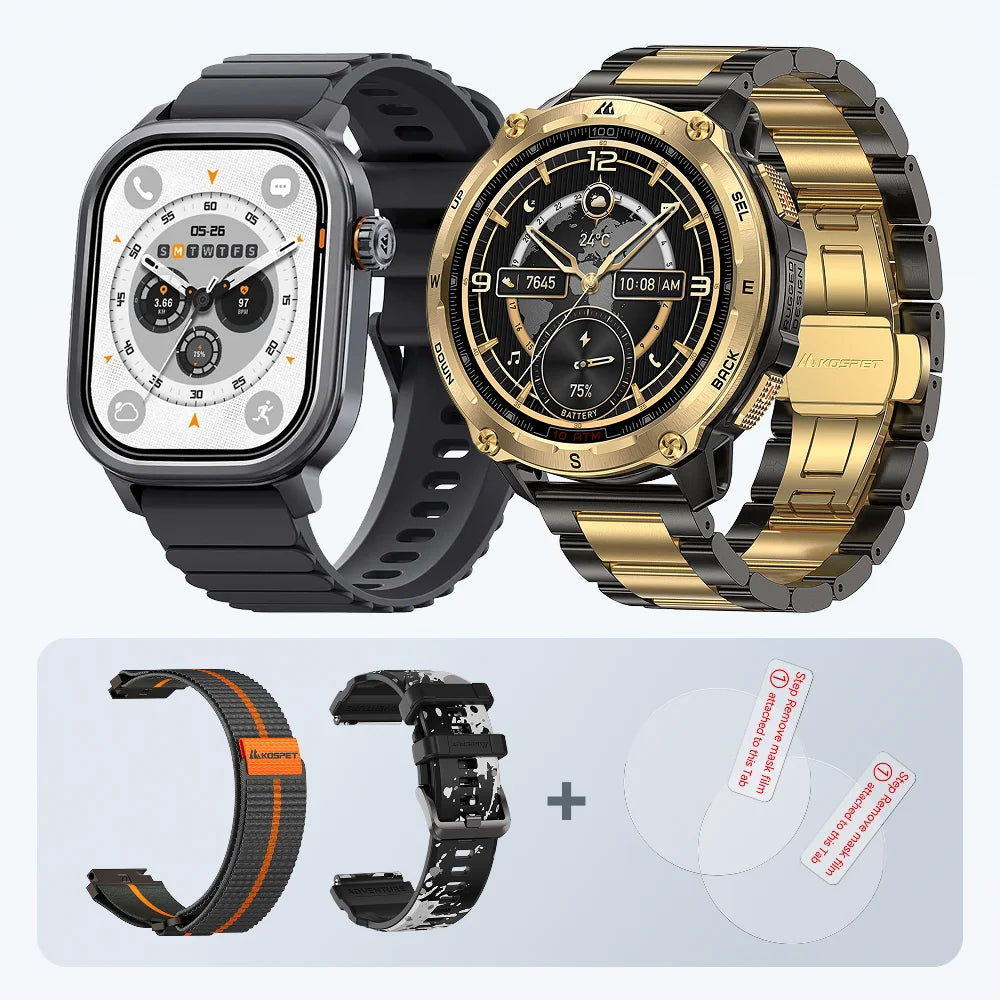 KOSPET tank t4 se smartwatch #color_black gold^package_T4SE+PULSE Value Pack