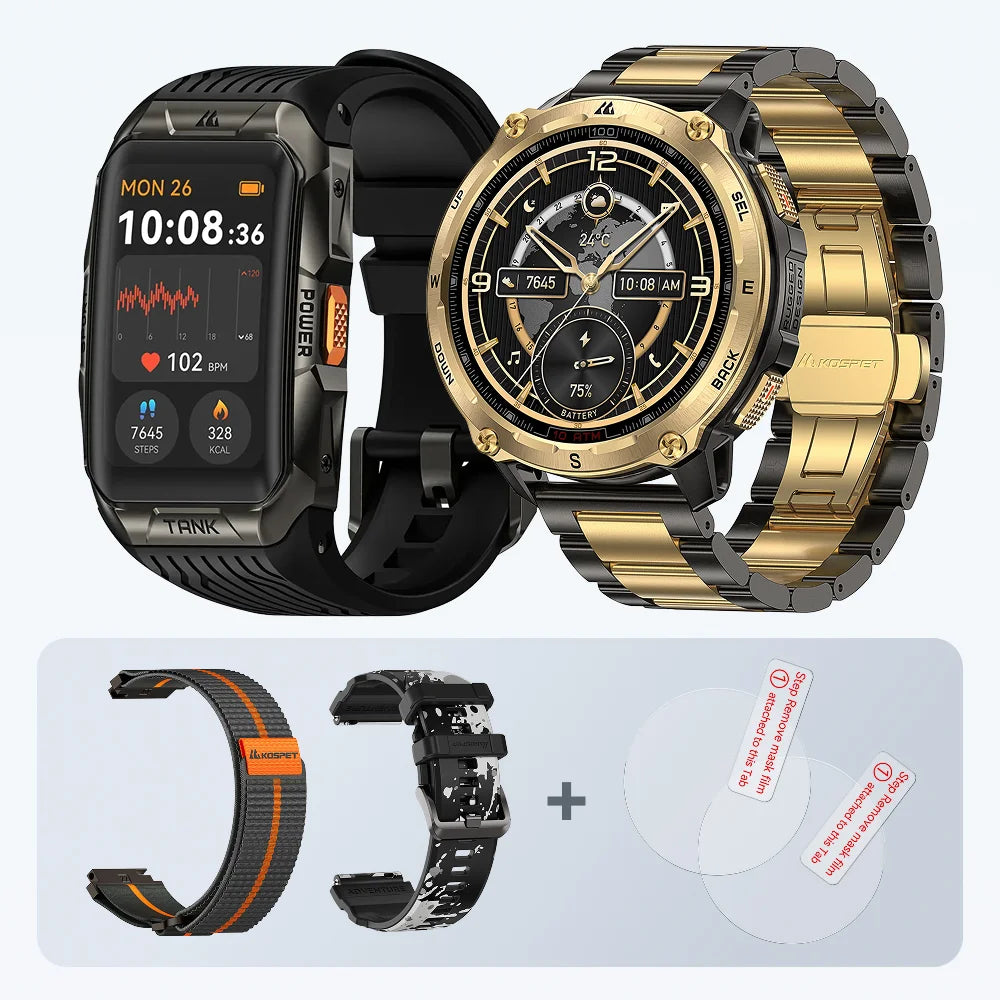 KOSPET tank t4 se smartwatch #color_black gold^package_T4SE+X2U Value Pack