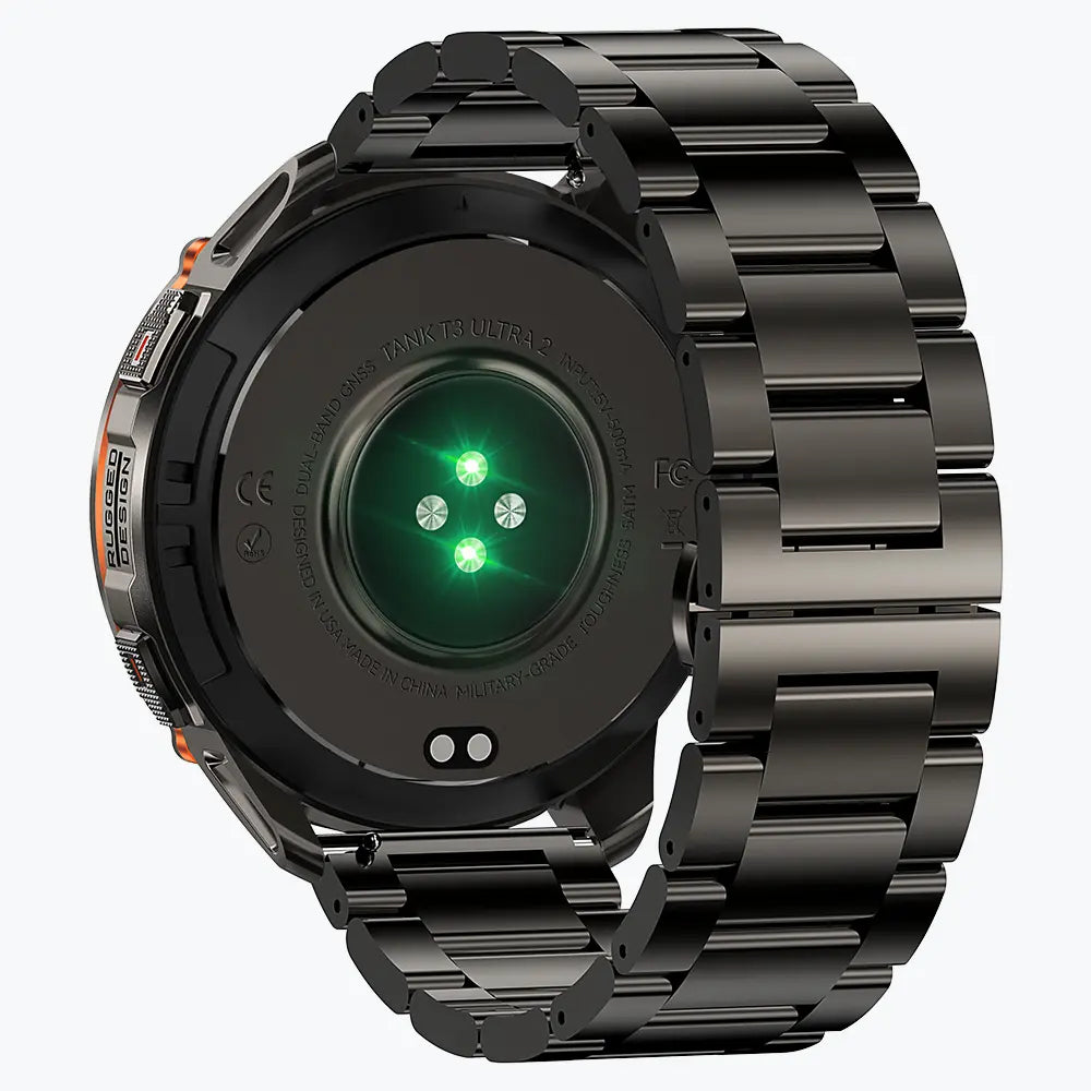 kospet-tank-t3-ultra-2-smartwatch-black-with-steel-straps#color_black^package_Silicone + Steel Premium