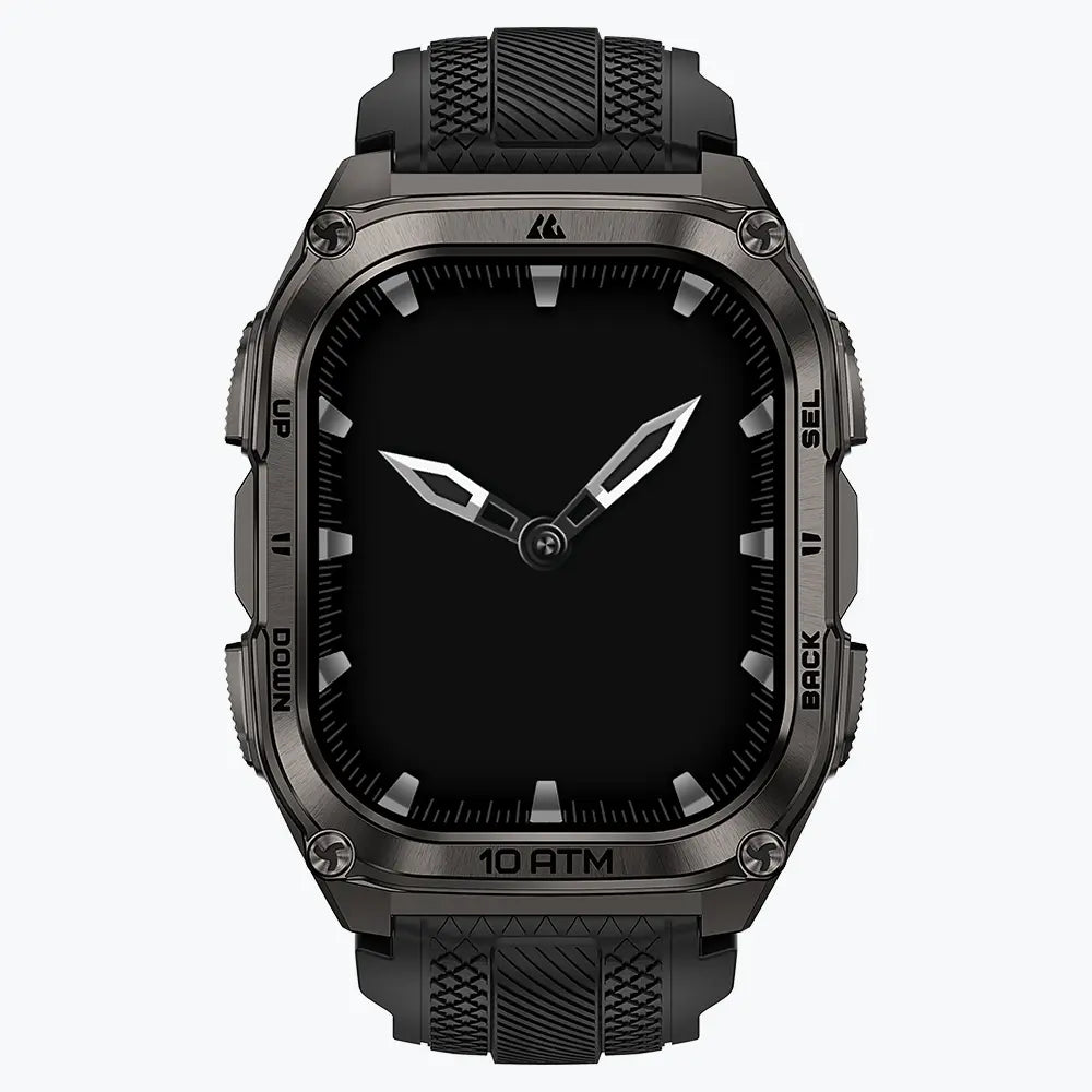 KOSPET tank m4 smartwatch black with silicone straps#color_black