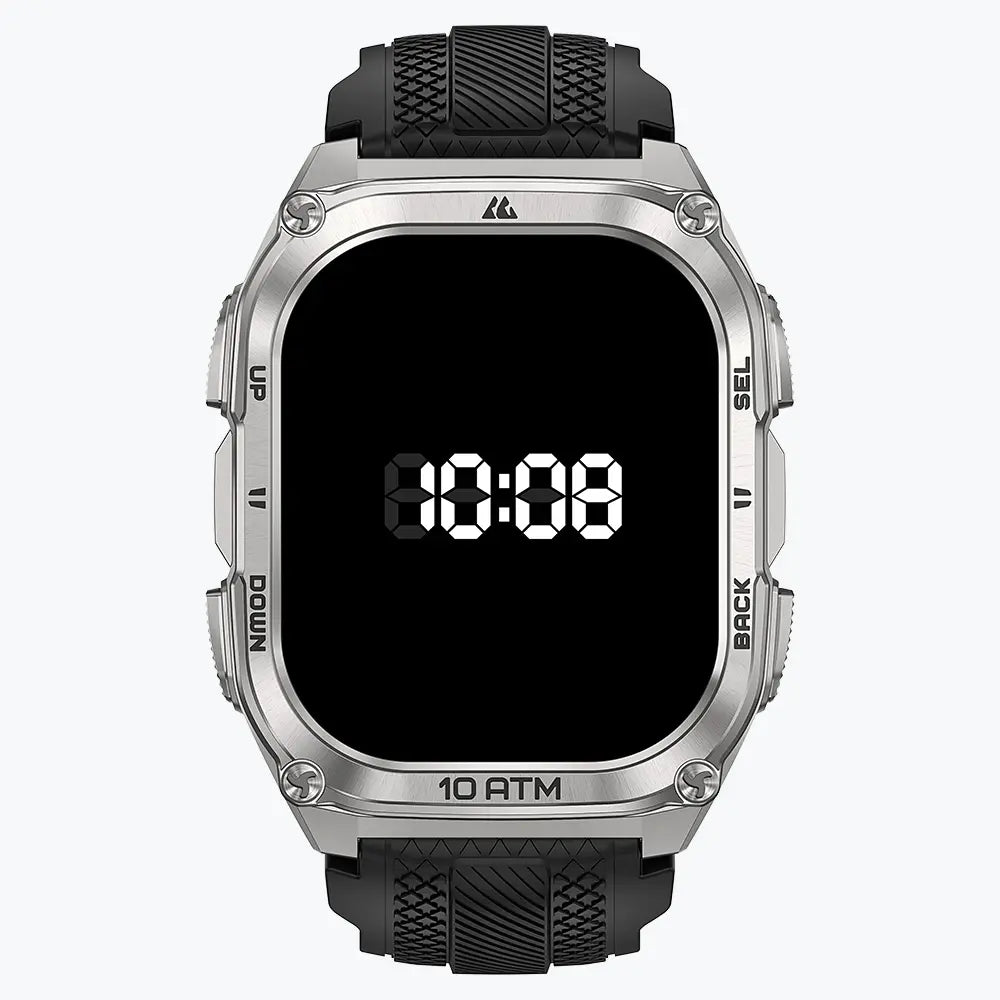 KOSPET tank m4 smartwatch silver with silicone straps#color_silver