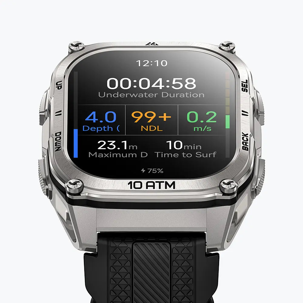 KOSPET tank m4 smartwatch silver with silicone straps#color_silver