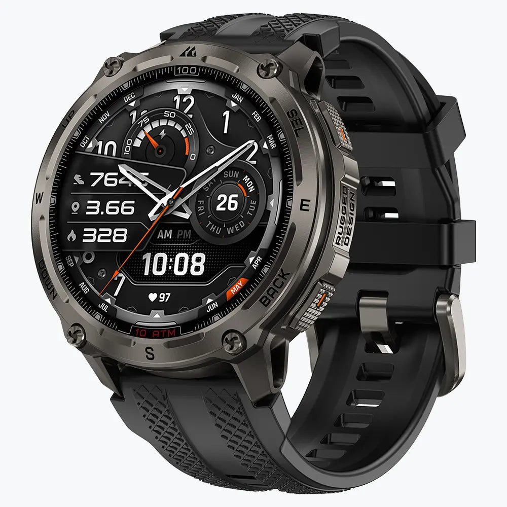 KOSPET tank t4 smartwatch black with silicone straps#color_black