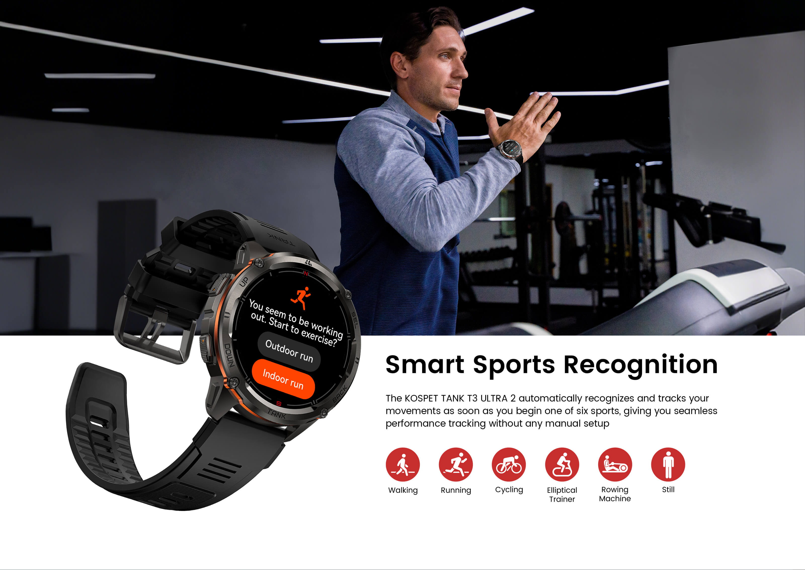 Gadgetoo Kospet Tank T3 Ultra 2 Rugged Smartwatch Special Edition Silicone + Steel Premium Strap Gadgetoo Kospet Tank T3 Ultra 2 Rugged Smartwatch Special Edition Silicone + Steel Premium Strap