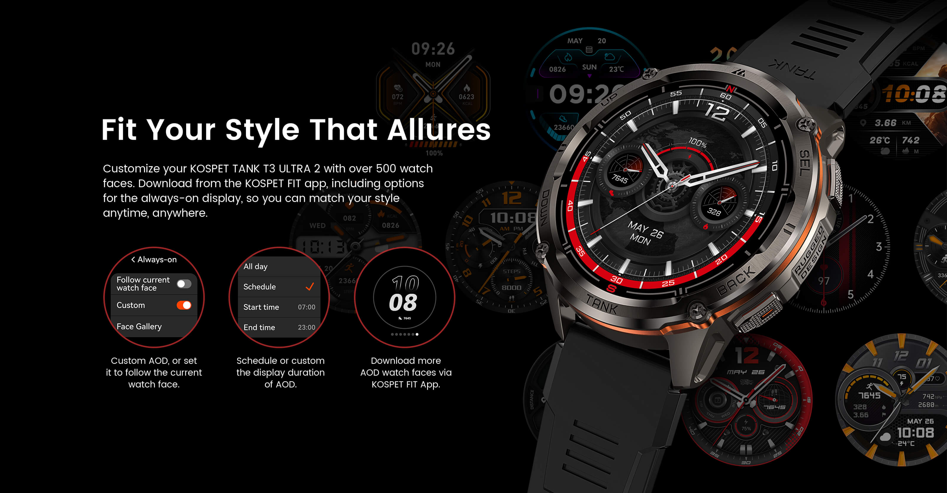 Gadgetoo Kospet Tank T3 Ultra 2 Rugged Smartwatch Special Edition Silicone + Steel Premium Strap Gadgetoo Kospet Tank T3 Ultra 2 Rugged Smartwatch Special Edition Silicone + Steel Premium Strap
