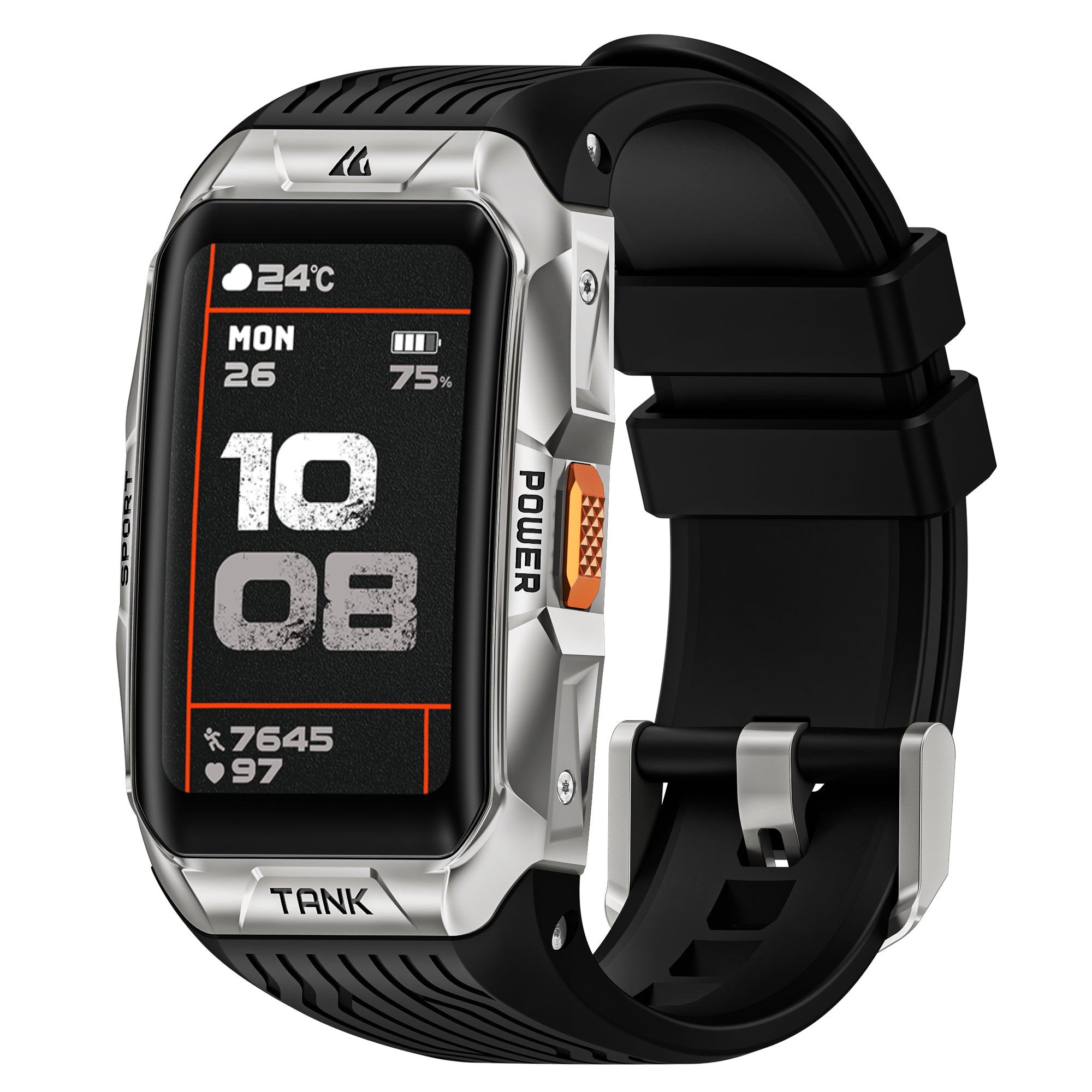 KOSPET TANK X2U Smartwatch with Waterproof Design and GPS-Silver